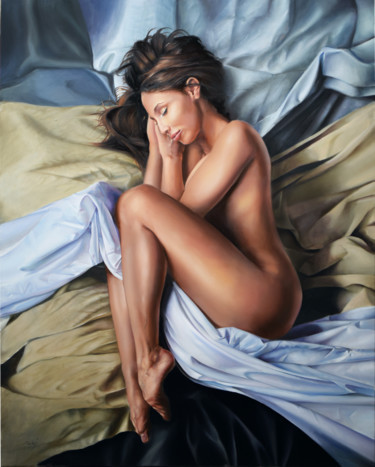 Peinture intitulée "Awakening" par Peter Duhaj, Œuvre d'art originale, Huile