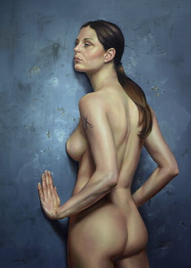 Painting titled "Atropos - goddess o…" by Peter Duhaj, Original Artwork, Oil