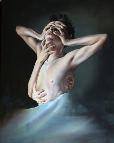 Nero Painting titled "Nero" by Péter Duhaj, Original Art, Oil