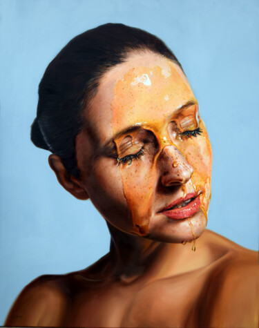 HoneyIII Painting titled "HoneyIII" by Péter Duhaj, Original Art, Oil