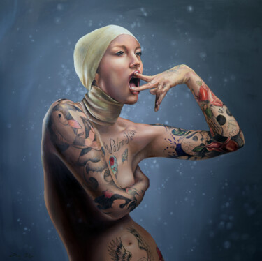 Картина под названием "Horny provocateur" - Peter Duhaj, Подлинное произведение искусства, Масло