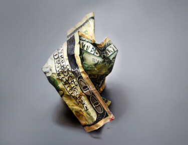 绘画 标题为“Last dollar” 由Peter Duhaj, 原创艺术品, 油 安装在木质担架架上