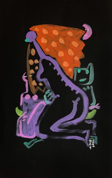 Peinture intitulée "Midnight Mom of Yob…" par Peter Dzogaba, Œuvre d'art originale, Acrylique