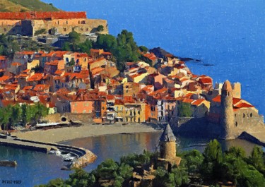 Painting titled "Collioure,Pyrénées-…" by Peter Ford, Original Artwork, Oil