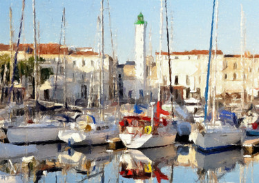 Painting titled "La Rochelle, Quai V…" by Peter Ford, Original Artwork, Oil