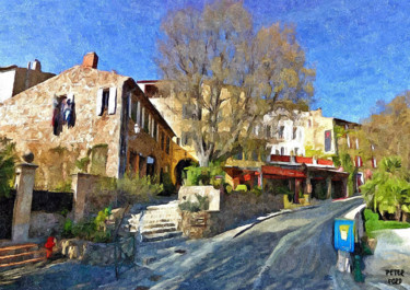 Painting titled "Grimaud Village, Va…" by Peter Ford, Original Artwork, Oil