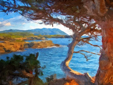 Peinture intitulée "Massif-du-Cap-Sicie…" par Peter Ford, Œuvre d'art originale, Huile