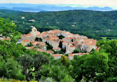 Painting titled "Ramatuelle, Var, Pr…" by Peter Ford, Original Artwork, Oil