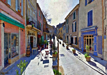 Painting titled "Cucuron,Vaucluse, P…" by Peter Ford, Original Artwork, Oil