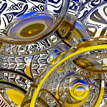 Digitale Kunst mit dem Titel "Crystal Esch" von Peter J. Sucy, Original-Kunstwerk, 3D Modellierung Auf Aluminium montiert