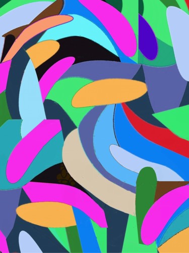 Цифровое искусство под названием "aquatic Flowers II" - Peter Jalesh, Подлинное произведение искусства, Цифровая живопись