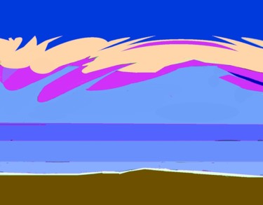 Digital Arts με τίτλο "Windy Sunset at Jer…" από Peter Jalesh, Αυθεντικά έργα τέχνης, Ψηφιακή ζωγραφική