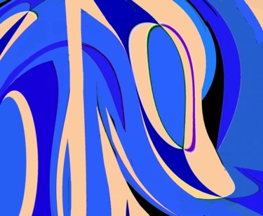 Arts numériques intitulée "Blue Chain" par Peter Jalesh, Œuvre d'art originale, Peinture numérique