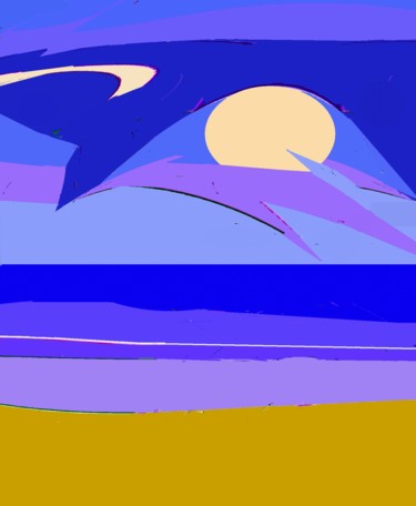 Digitale Kunst mit dem Titel "Moon penetrating th…" von Peter Jalesh, Original-Kunstwerk, Digitale Malerei
