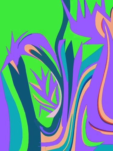 Цифровое искусство под названием "Exotic Plants I" - Peter Jalesh, Подлинное произведение искусства, Цифровая живопись