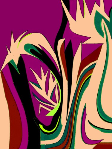 Digital Arts titled "Exotic Flower V3" by Peter Jalesh, Original Artwork, Digital Painting