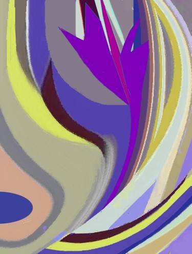 The-purple-flower Digital Arts titled "The-purple-flower" by Peter Jalesh, Original Art, Digital Painting