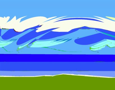 Digitale Kunst mit dem Titel "Windy Day" von Peter Jalesh, Original-Kunstwerk, Digitale Malerei