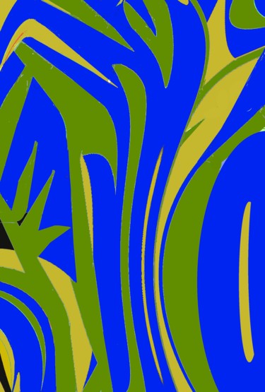 Digitale Kunst mit dem Titel "Blue trees" von Peter Jalesh, Original-Kunstwerk, Digitale Malerei