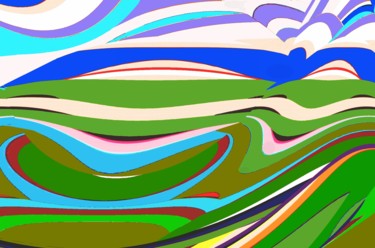 Digitale Kunst mit dem Titel "HIgh Sky Clouds ove…" von Peter Jalesh, Original-Kunstwerk, Digitale Malerei
