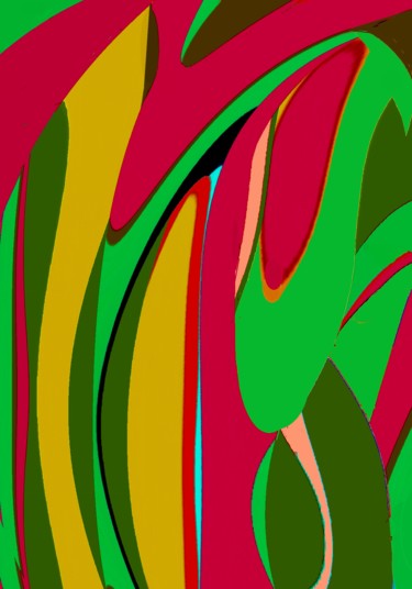 Digitale Kunst getiteld "Tropical-stripes" door Peter Jalesh, Origineel Kunstwerk, Digitaal Schilderwerk