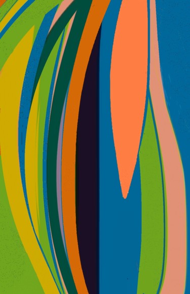 Arts numériques intitulée "Orange Leaf" par Peter Jalesh, Œuvre d'art originale, Peinture numérique