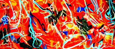 Картина под названием "Flowring field at d…" - Peter Jalesh, Подлинное произведение искусства, Акрил