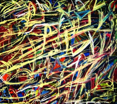 Tall-grass (Size 6 ft. by 6 ft.) Painting titled "Tall-grass (Size 6…" by Peter Jalesh, Original Art, Acrylic