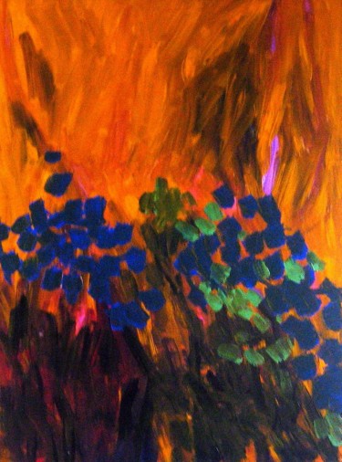 Painting titled "Garden at sundown" by Peter Jalesh, Original Artwork, Acrylic