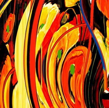 Цифровое искусство под названием "Poppies-v" - Peter Jalesh, Подлинное произведение искусства, Цифровая живопись