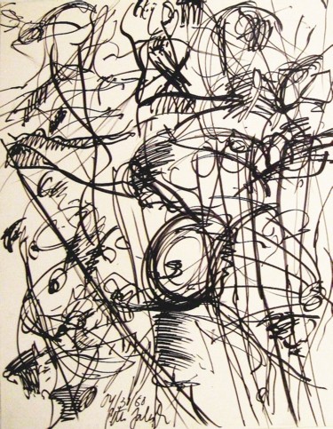 Zeichnungen mit dem Titel "Conversation betwee…" von Peter Jalesh, Original-Kunstwerk, Tinte