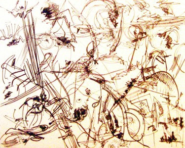 Drawing titled "Motive after-Salvad…" by Peter Jalesh, Original Artwork, Ink