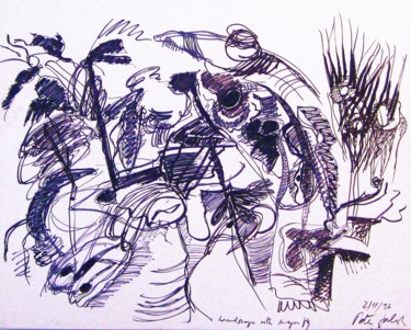 Рисунок под названием "Dragon" - Peter Jalesh, Подлинное произведение искусства, Чернила