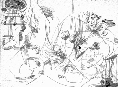 Рисунок под названием "Family reunion" - Peter Jalesh, Подлинное произведение искусства, Чернила