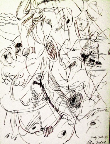 Dessin intitulée "Mixed Reviews" par Peter Jalesh, Œuvre d'art originale, Encre