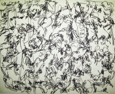 Drawing titled "Wind-swept seedlings" by Peter Jalesh, Original Artwork, Ink
