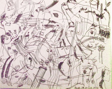 Disegno intitolato "On defining abstrac…" da Peter Jalesh, Opera d'arte originale, Inchiostro