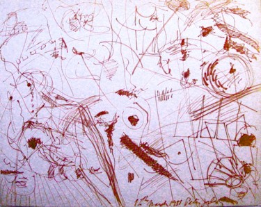 Dessin intitulée "At Luiza's farm" par Peter Jalesh, Œuvre d'art originale, Encre