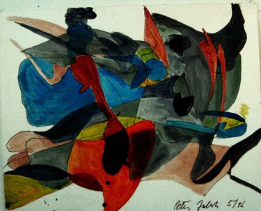 Malerei mit dem Titel "Corida" von Peter Jalesh, Original-Kunstwerk, Acryl