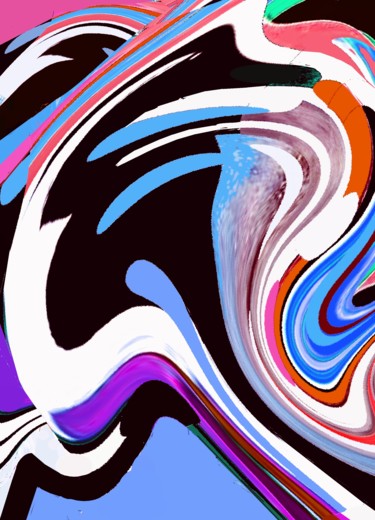 Цифровое искусство под названием "As they swim" - Peter Jalesh, Подлинное произведение искусства, Цифровая живопись