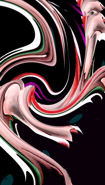 Цифровое искусство под названием "Paper Dragon" - Peter Jalesh, Подлинное произведение искусства, Цифровая живопись