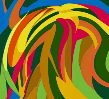 Digital Arts titled "Tropical Abstract" by Peter Jalesh, Original Artwork, Digital Painting