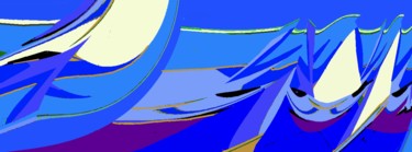 Arte digitale intitolato "Sailboats-marina-ha…" da Peter Jalesh, Opera d'arte originale, Pittura digitale