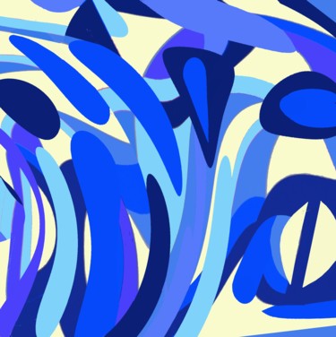 Arts numériques intitulée "Blue-winter" par Peter Jalesh, Œuvre d'art originale, Peinture numérique
