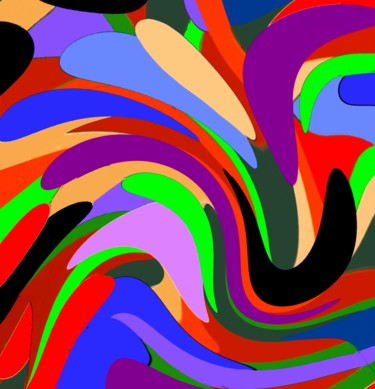 Digitale Kunst mit dem Titel "Peacock Tail" von Peter Jalesh, Original-Kunstwerk, Digitale Malerei