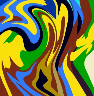 Цифровое искусство под названием "Yellow-flowers-in-t…" - Peter Jalesh, Подлинное произведение искусства, Цифровая живопись