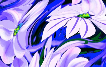 Arts numériques intitulée "Mauve Lilies" par Peter Jalesh, Œuvre d'art originale, Peinture numérique