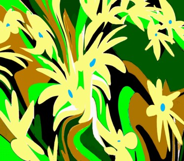 Arts numériques intitulée "White Oriental Lily…" par Peter Jalesh, Œuvre d'art originale, Peinture numérique