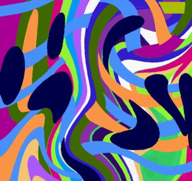 Digitale Kunst mit dem Titel "Jeu-des-couleurs" von Peter Jalesh, Original-Kunstwerk, Collagen