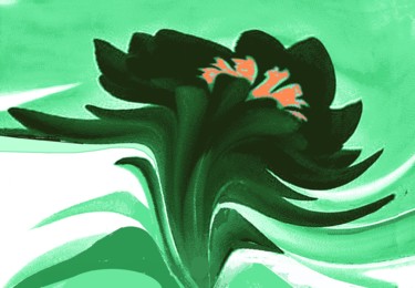 Digitale Kunst mit dem Titel "Black Lotus" von Peter Jalesh, Original-Kunstwerk, Digitale Malerei